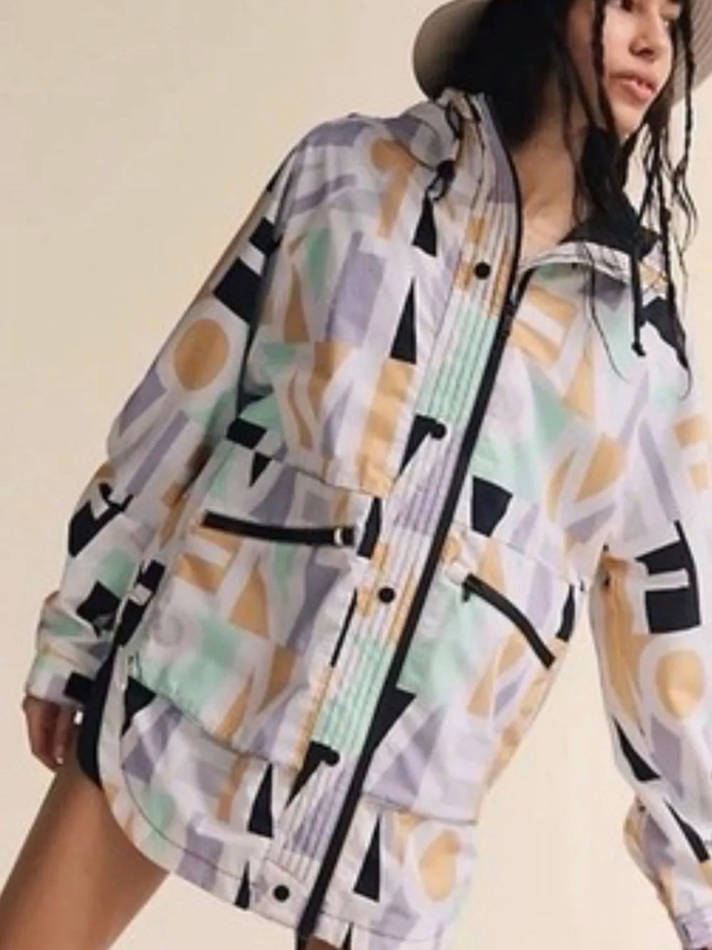 Free People Singing in the Rain Printed Packable Jacket